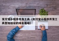 支付宝小程序开发工具（支付宝小程序开发工具登陆验证的域名是啥）